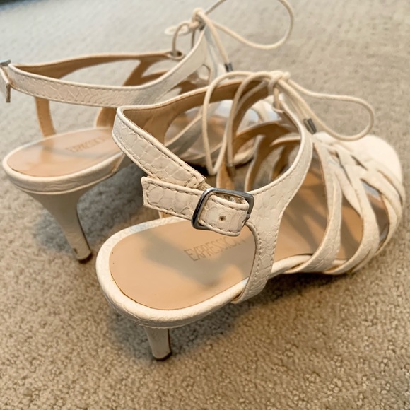 White Lace Up Heels - Picture 8 of 14